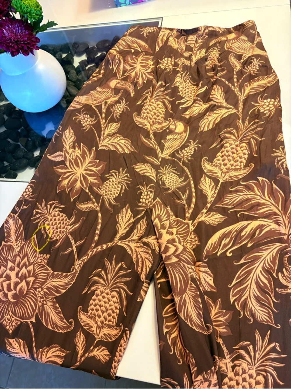 FARM Rio Brown Botanical-Print Wide Leg Pants - Picture 2 of 15